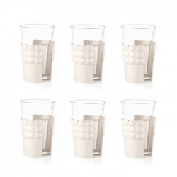 Set 6 Reggibicchieri Universali Tiffany Guzzini - Bianco latte